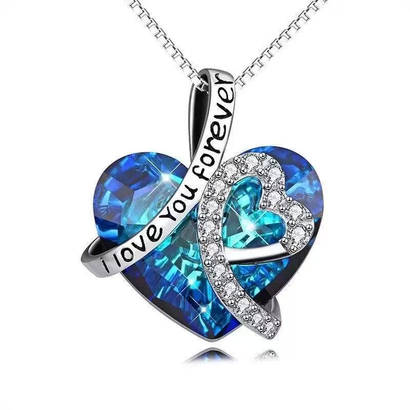 FANLORE Large Blue Heart Austrian Crystal