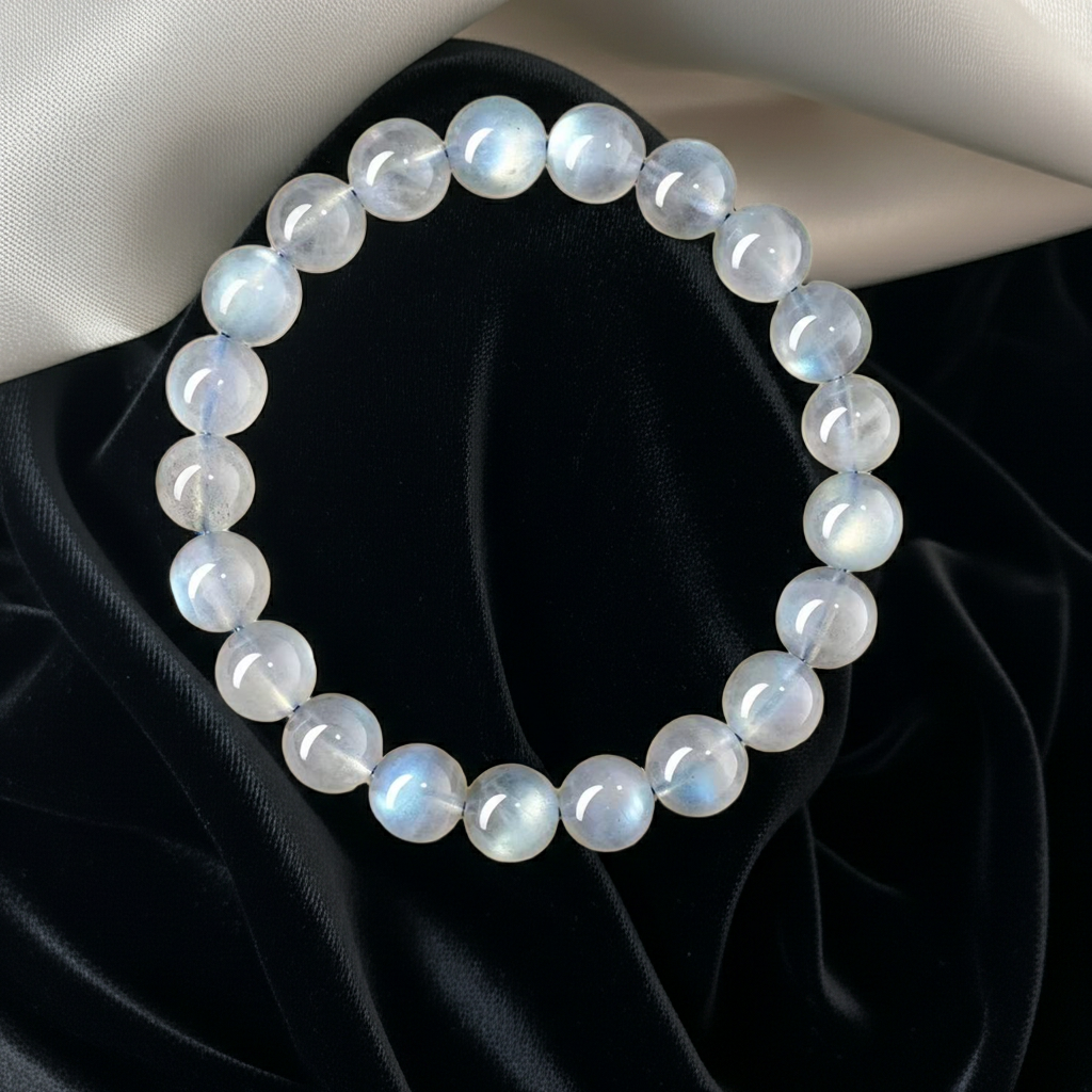 Blue Flash Moonstone Bracelet | Intuition & Emotional Balance Crystal