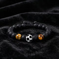 World Cup Hand-Woven Alloy Football Tiger Eye Stone Bracelet