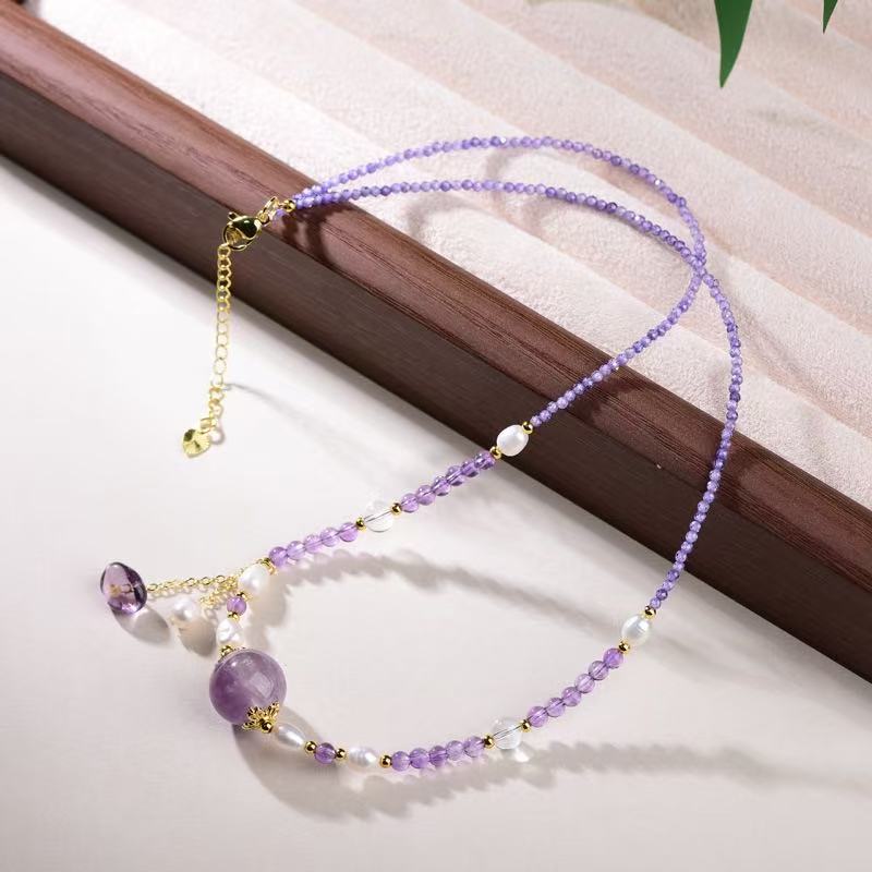Spiritual Amethyst & Pearl Healing Choker