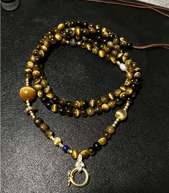 Tiger's Eye "Stone of Courage" Protection Necklace - Detachable Universal Clasp Chain for Pendants & Amulets