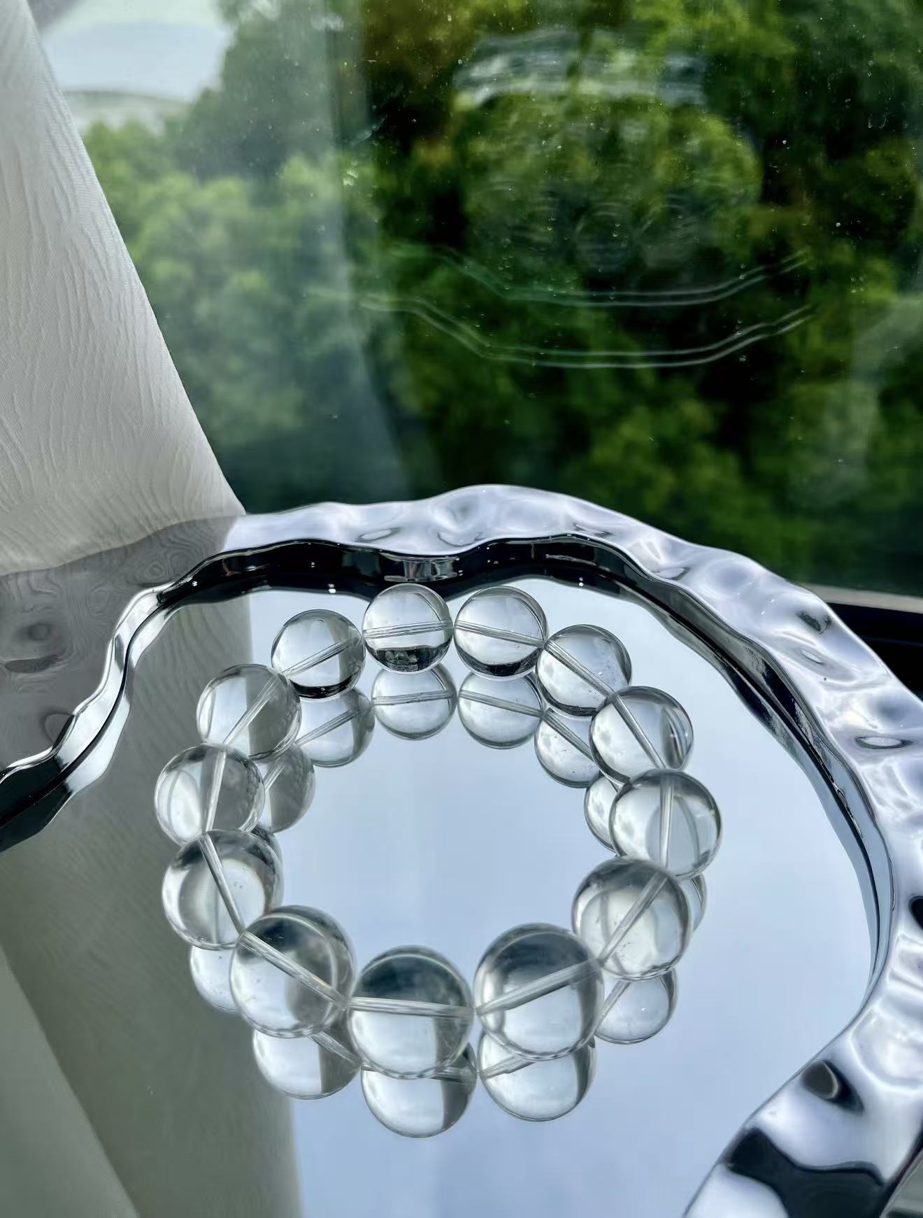 Natural Clear Quartz Single Strand Bracelet | Energy Purification & High-Frequency Amplifier