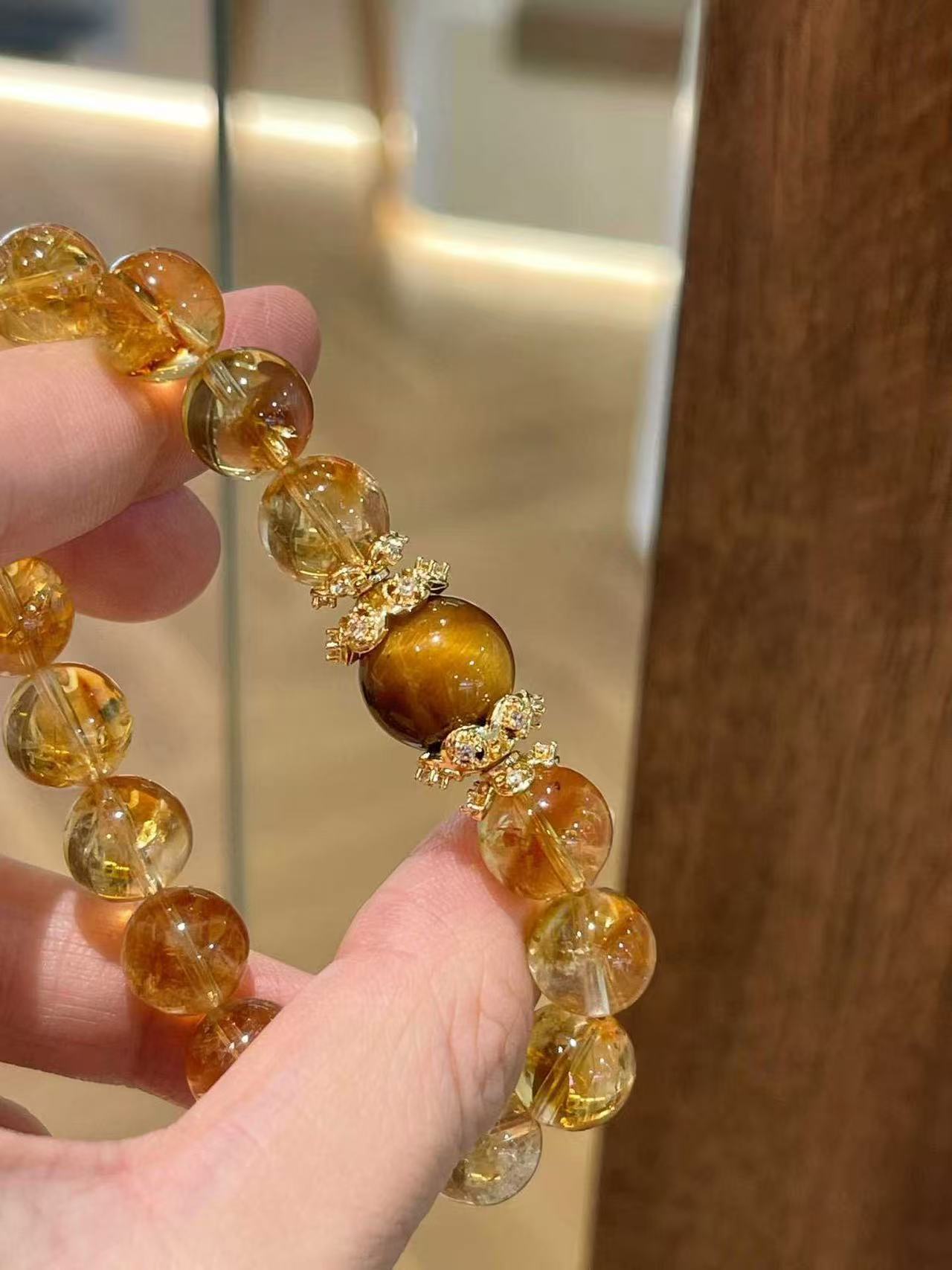 Citrine & Tiger's Eye Abundance Bracelet | Natural Crystal Wealth & Confidence Energy Beaded Bracelet