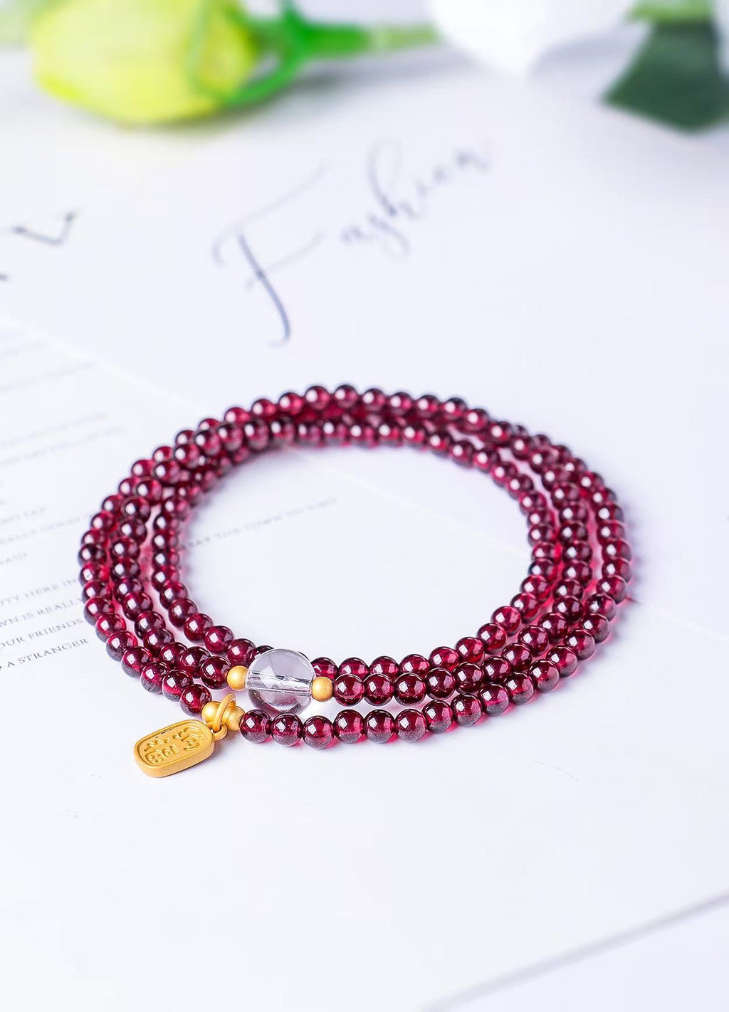 Natural Red Garnet Bracelet | Vitality, Protection & Abundance