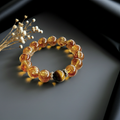 Citrine & Tiger's Eye Abundance Bracelet | Natural Crystal Wealth & Confidence Energy Beaded Bracelet