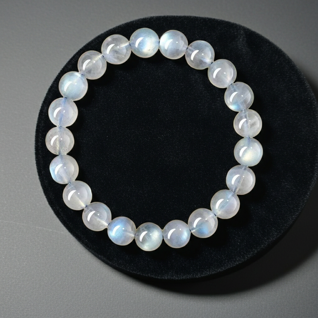 Blue Flash Moonstone Bracelet | Intuition & Emotional Balance Crystal