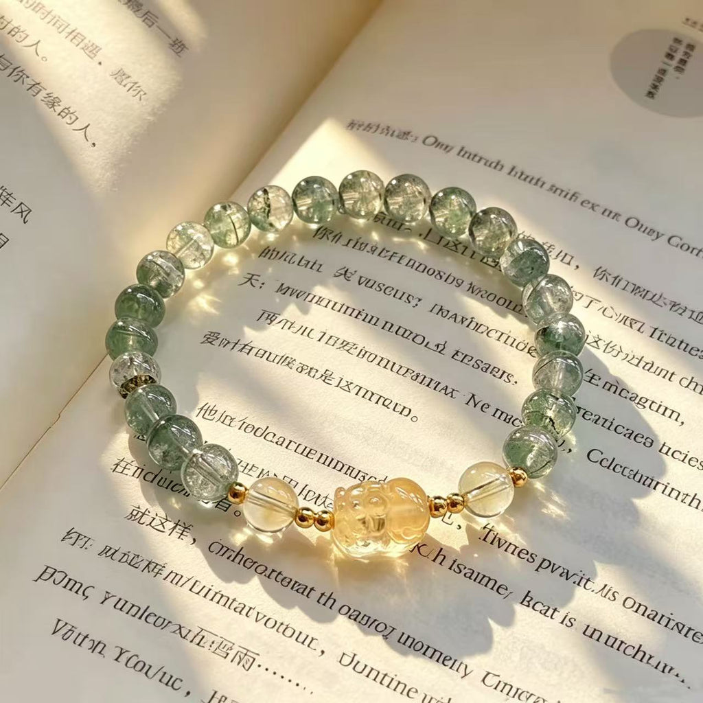 Natural Green Phantom Bracelet | Positive Energy & Career Growth