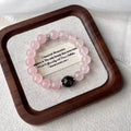 FANLORE  Rose Quartz & Obsidian Couple Bracelet Set | Yin Yang Energy Balance