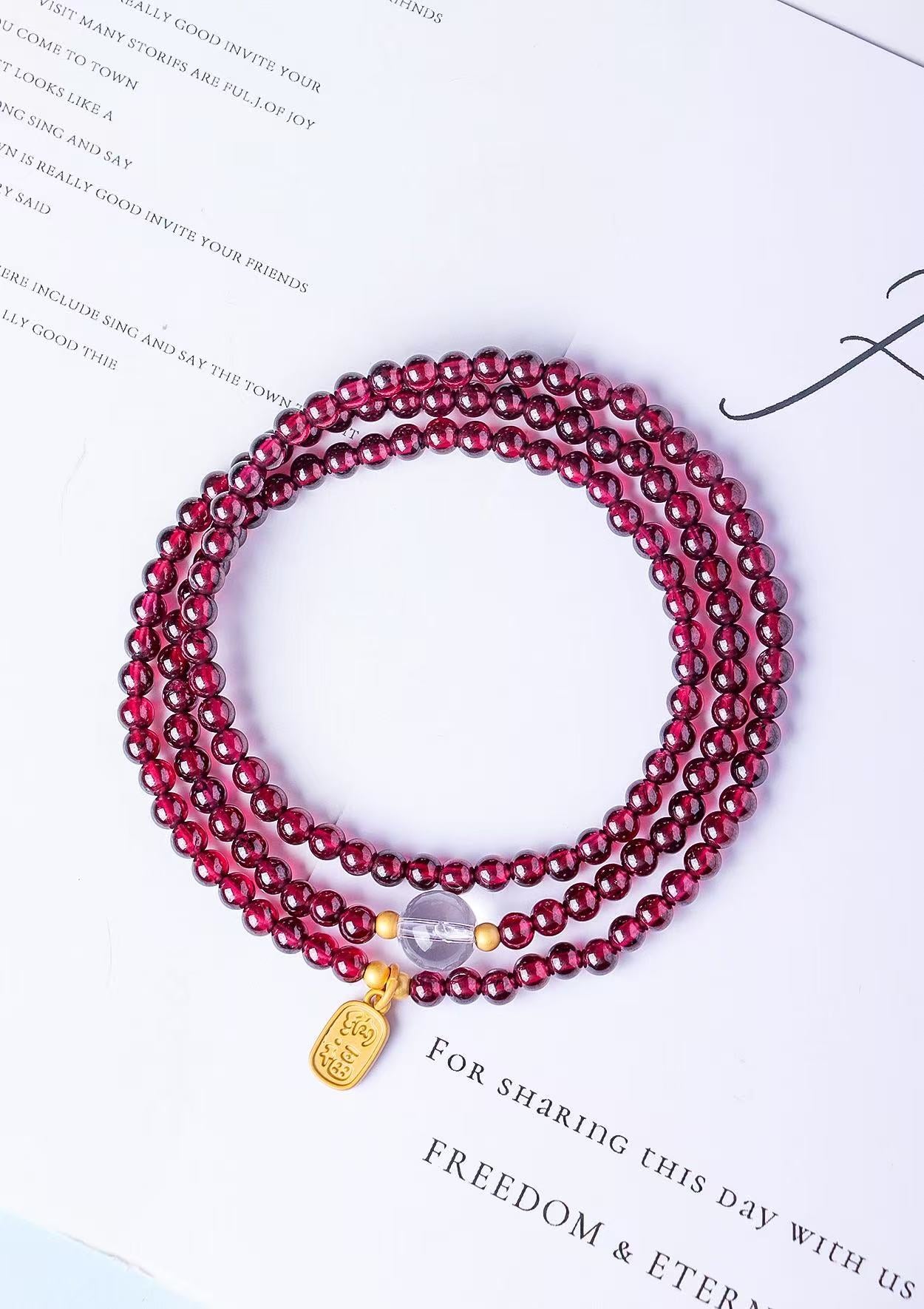 Natural Red Garnet Bracelet | Vitality, Protection & Abundance