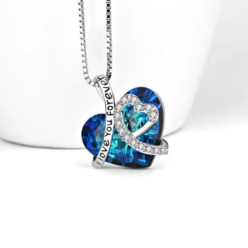 FANLORE Large Blue Heart Austrian Crystal