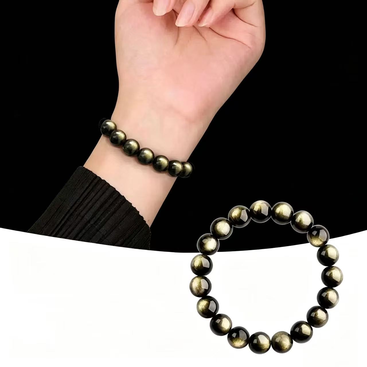 Natural Gold Obsidian | Purify Negative Energy & Attract Wealth Bracelet