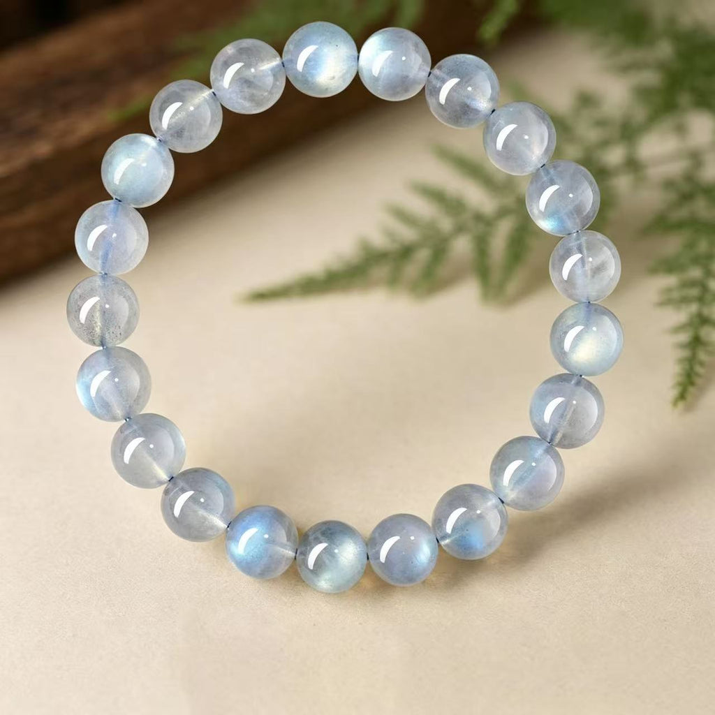 Blue Flash Moonstone Bracelet | Intuition & Emotional Balance Crystal