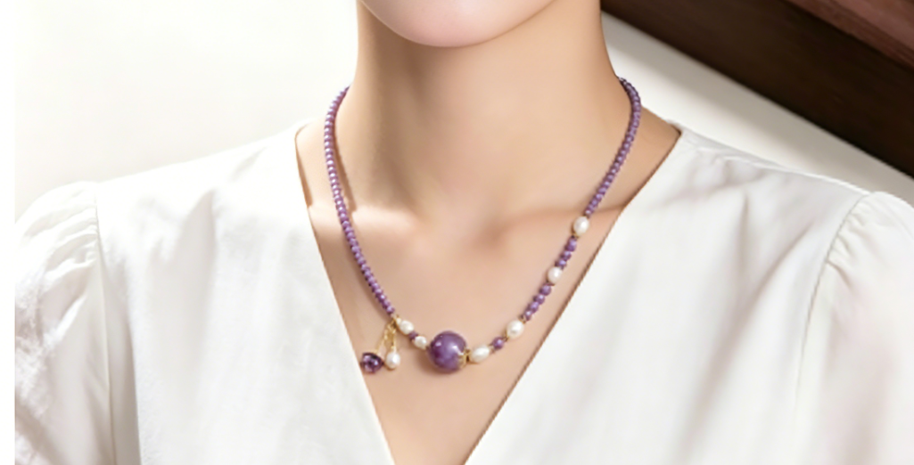 Spiritual Amethyst & Pearl Healing Choker