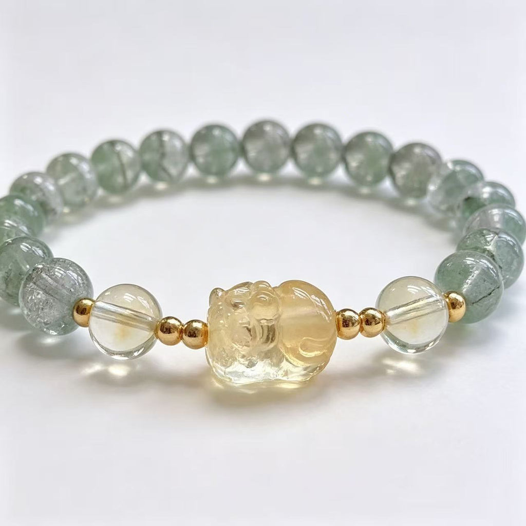Natural Green Phantom Bracelet | Positive Energy & Career Growth