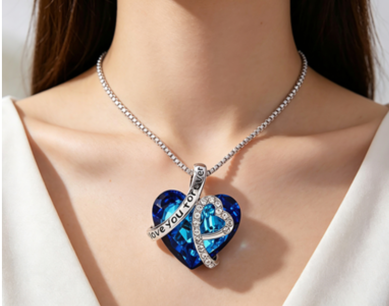 FANLORE Large Blue Heart Austrian Crystal